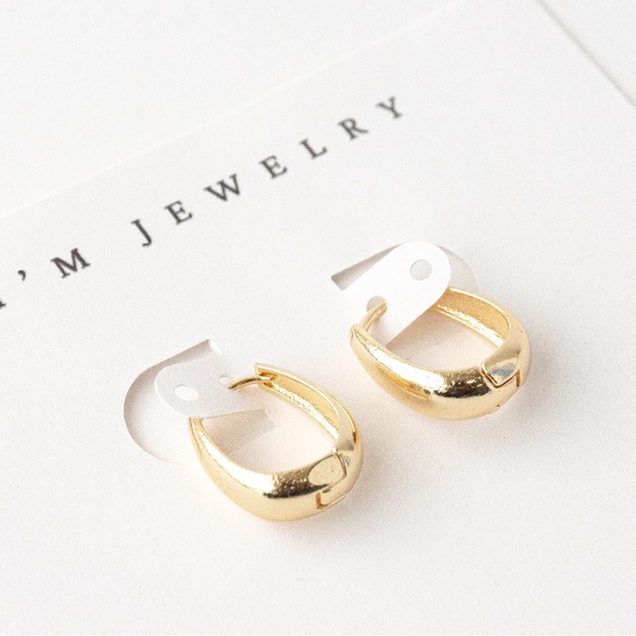U-shaped Geometric Oval Earrings, Retro Ear Buckle - Picture 1 of 8